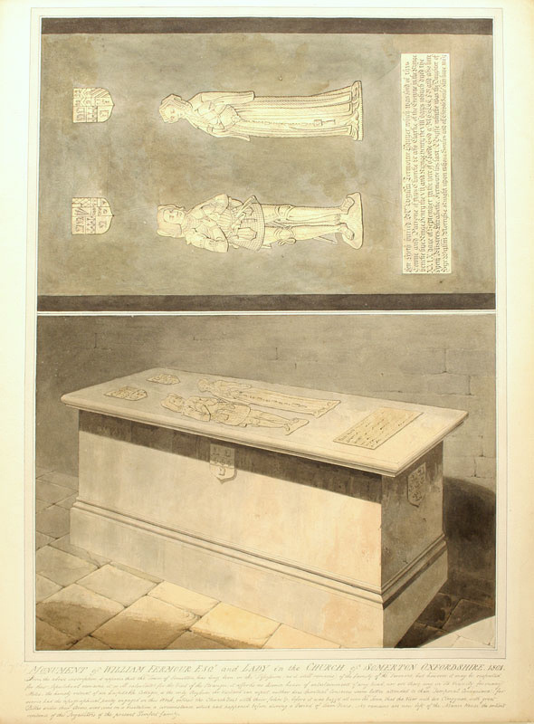 Early nineteenth-century illustration of the Fermor tomb chest