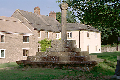 The medieval cross in St James's churchyard