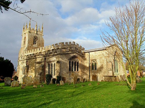 St James's church seen from the south across the churchyard