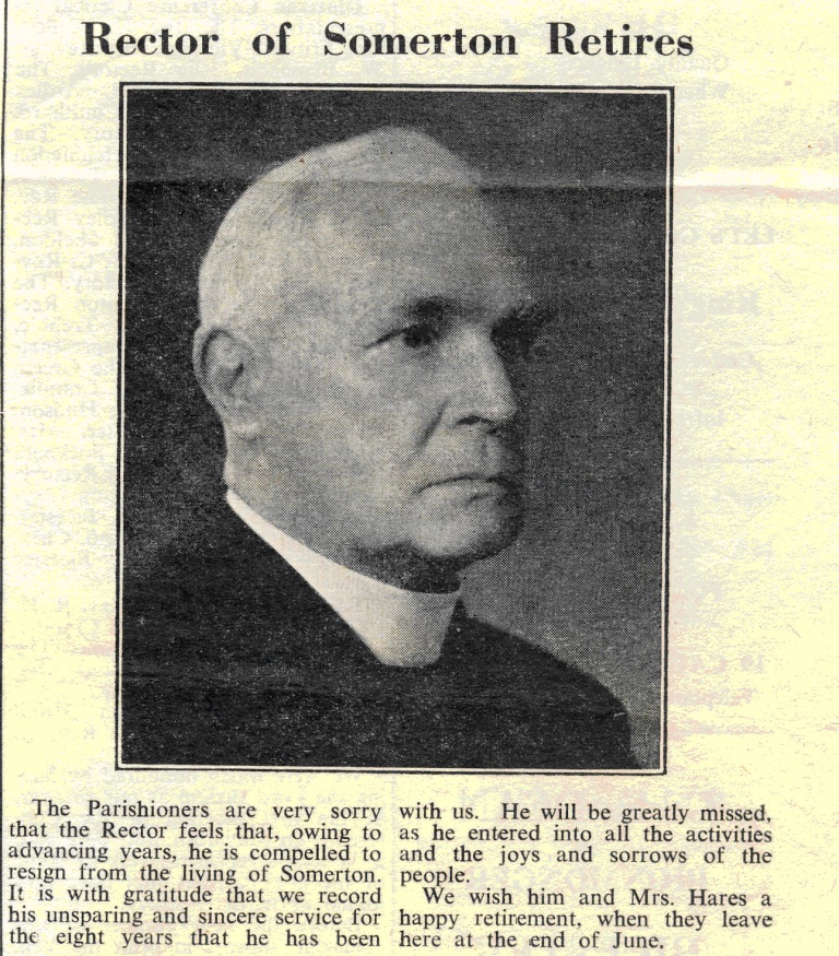Revd W.P. Hares, Rector 1949-57